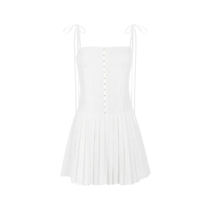 Summer White French Style Mini Corset Dress